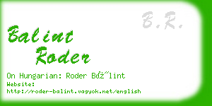 balint roder business card